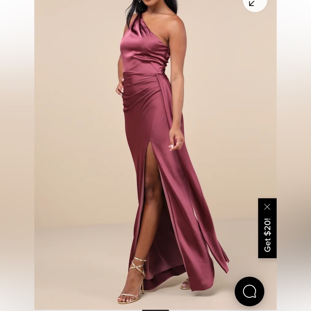 One-Shoulder Satin Maxi Dress